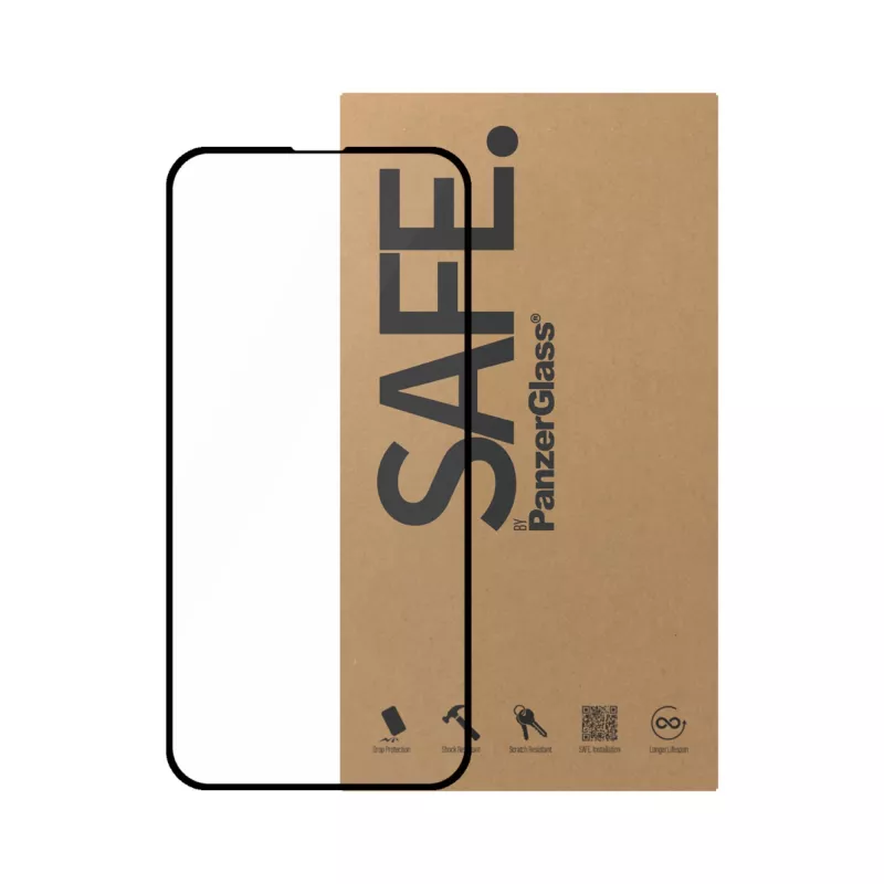 PanzerGlass SAFE. apsauginis stiklas iPhone 14 | 13 | 13 Pro | Ultra-Wide Fit | BULK