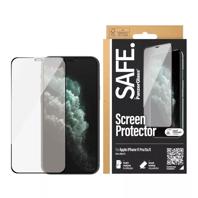 PanzerGlass SAFE. by ® Ekrano apsauginis stiklas iPhone X | Xs | 11 Pro | Nuo krašto iki krašto