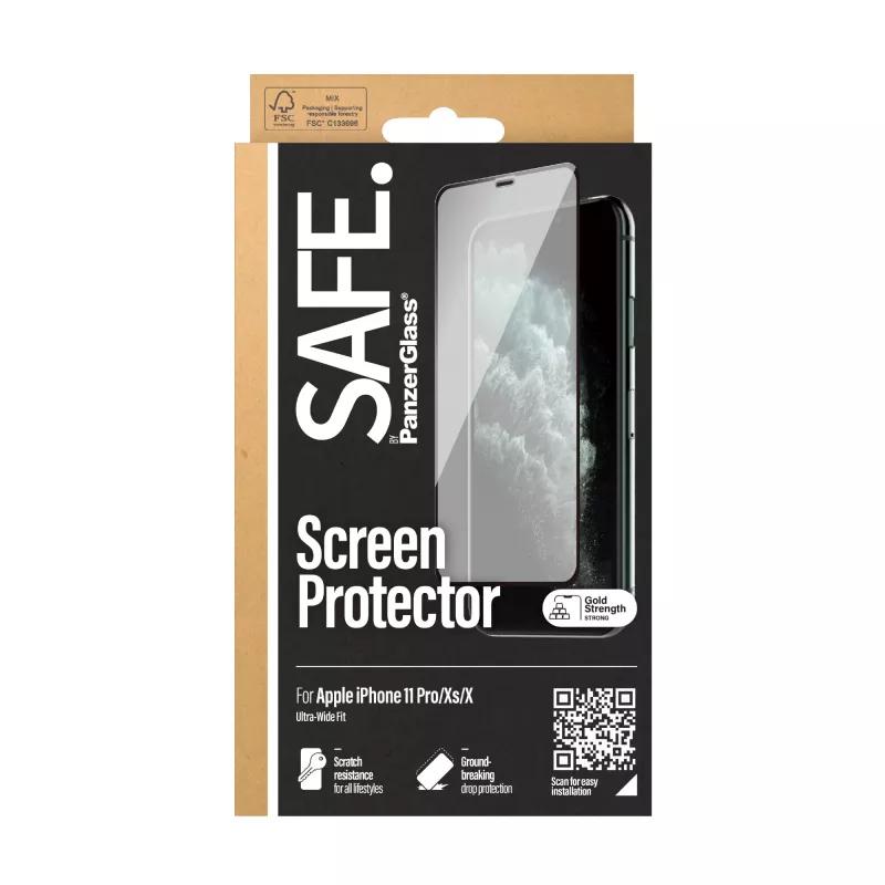 PanzerGlass SAFE. by ® Ekrano apsauginis stiklas iPhone X | Xs | 11 Pro | Nuo krašto iki krašto