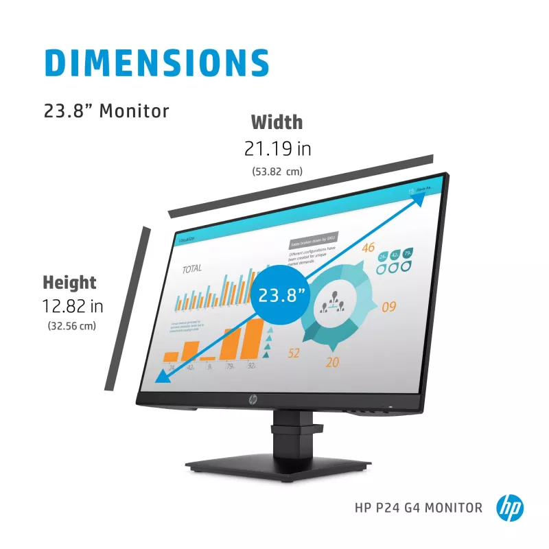 HP P-Series P24 G4 monitorius 60,5 cm (23,8 colių) 1920 x 1080 pikselių Full HD