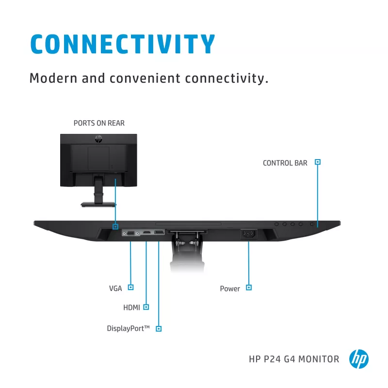 HP P-Series P24 G4 monitorius 60,5 cm (23,8 colių) 1920 x 1080 pikselių Full HD