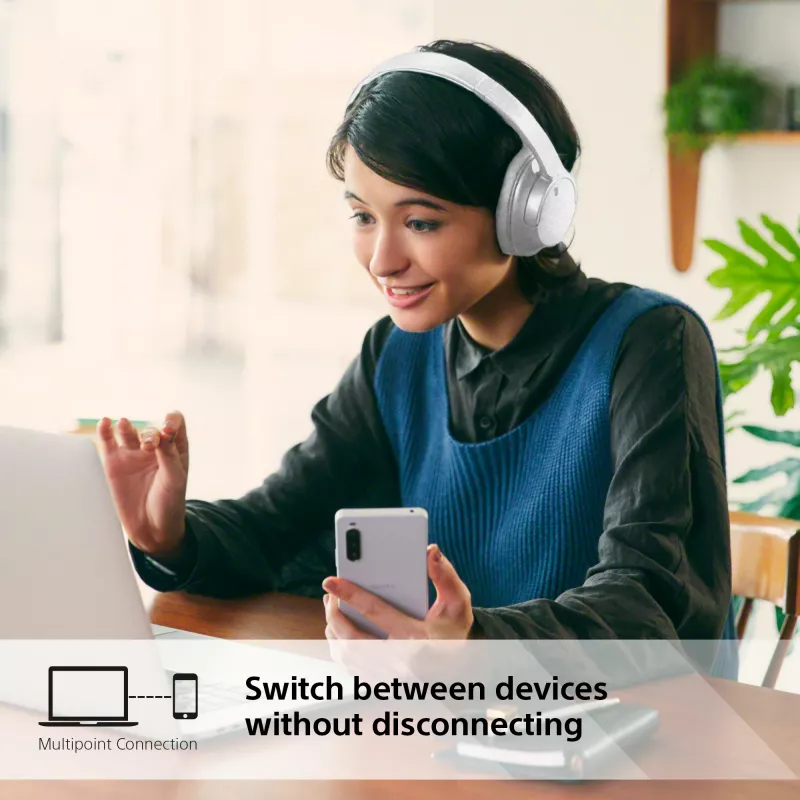 Sony WH-CH720 ausinės laidinės ir belaidės ant ausų skambučiams/muzikai USB Type-C Bluetooth balta