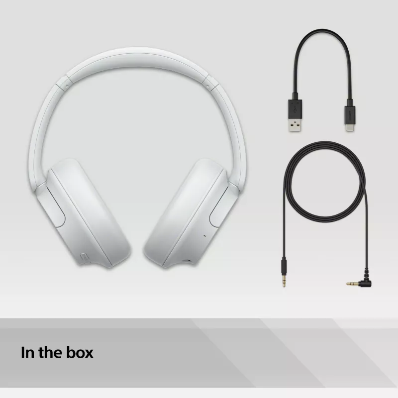 Sony WH-CH720 ausinės laidinės ir belaidės ant ausų skambučiams/muzikai USB Type-C Bluetooth balta