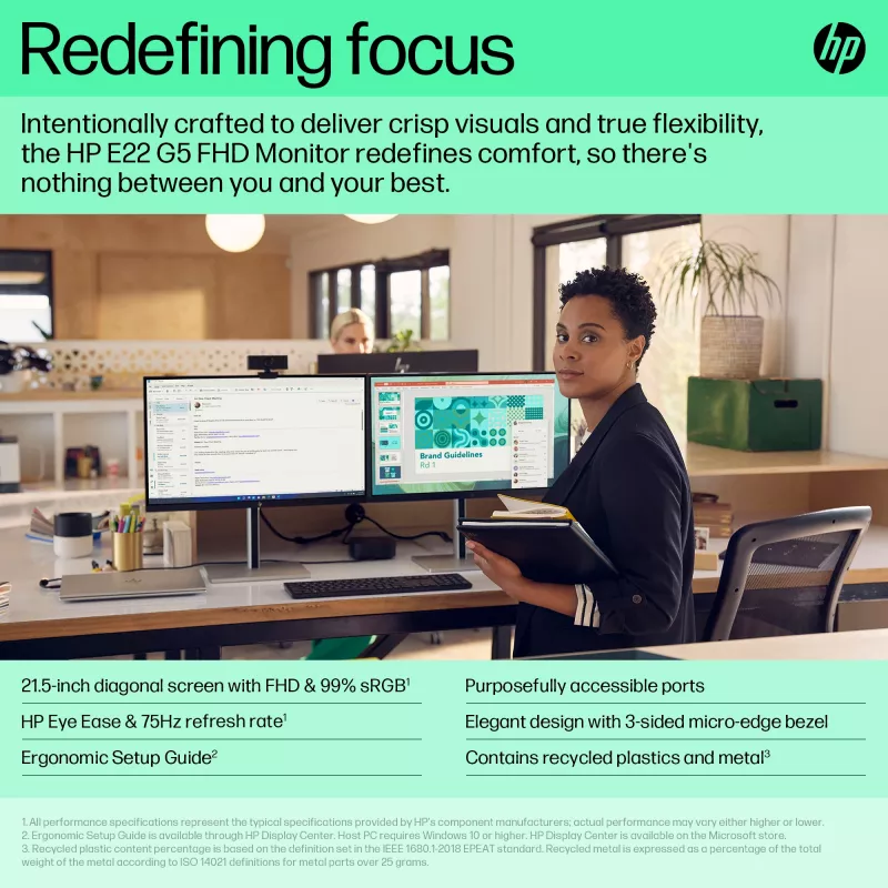 Monitorius HP E-Series E22 G5 21.5 colio Full HD LCD 1920x1080