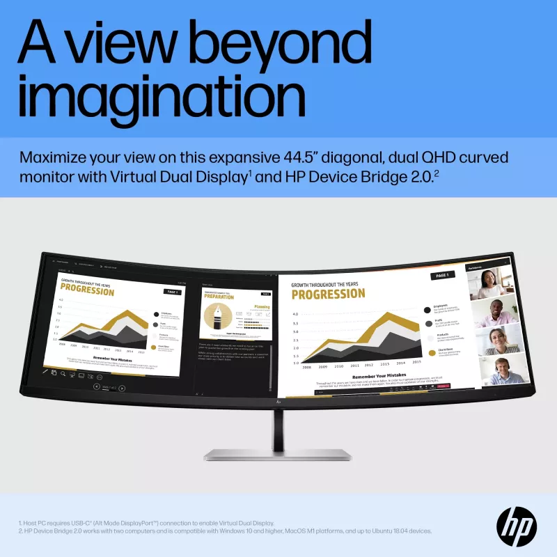 Monitorius HP E45c G5 44,5 colio lenktas Dual QHD 5120 x 1440