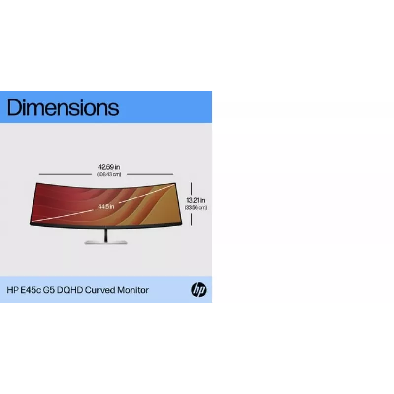 Monitorius HP E45c G5 44,5 colio lenktas Dual QHD 5120 x 1440