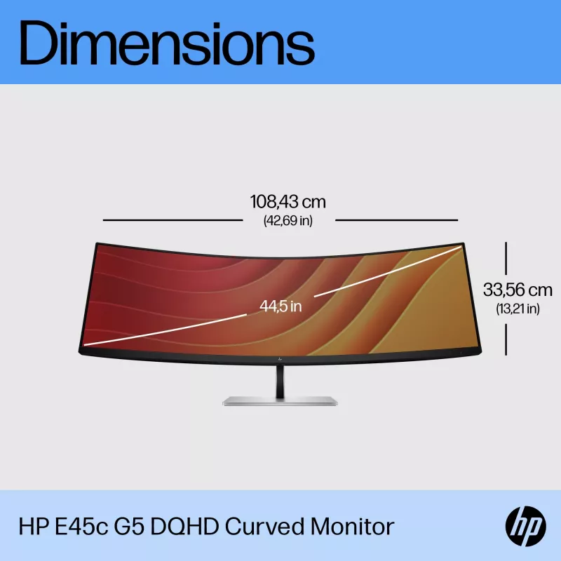 Monitorius HP E45c G5 44,5 colio lenktas Dual QHD 5120 x 1440