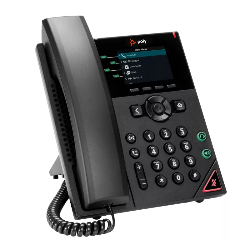 IP telefonas HP Poly VVX 250 4 linijoms, su PoE, juodas, LCD 320x240