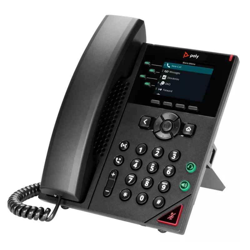 IP telefonas HP Poly VVX 250 4 linijoms, su PoE, juodas, LCD 320x240