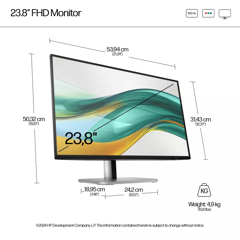 HP Series 5 Pro 23,8 colio FHD monitorius be stovo - 524pf