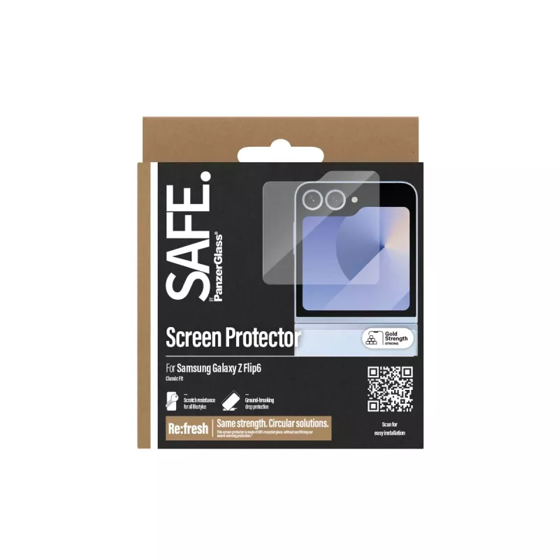 PanzerGlass SAFE. by ® Apsauginis stiklas Samsung Galaxy Z Flip6 | Classic Fit