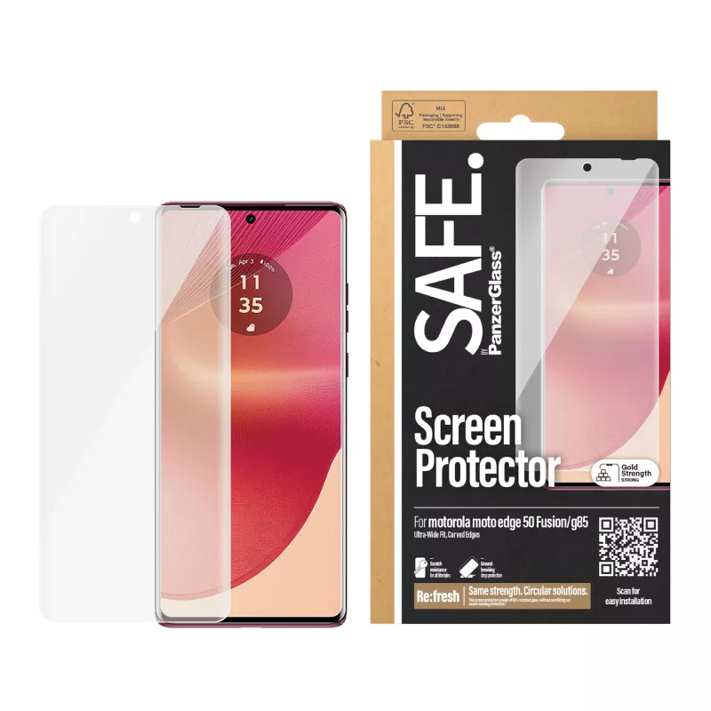 PanzerGlass SAFE. apsauginis stiklas, skirta Motorola Moto edge 50 Fusion | G85 | Ultra-Wide Fit