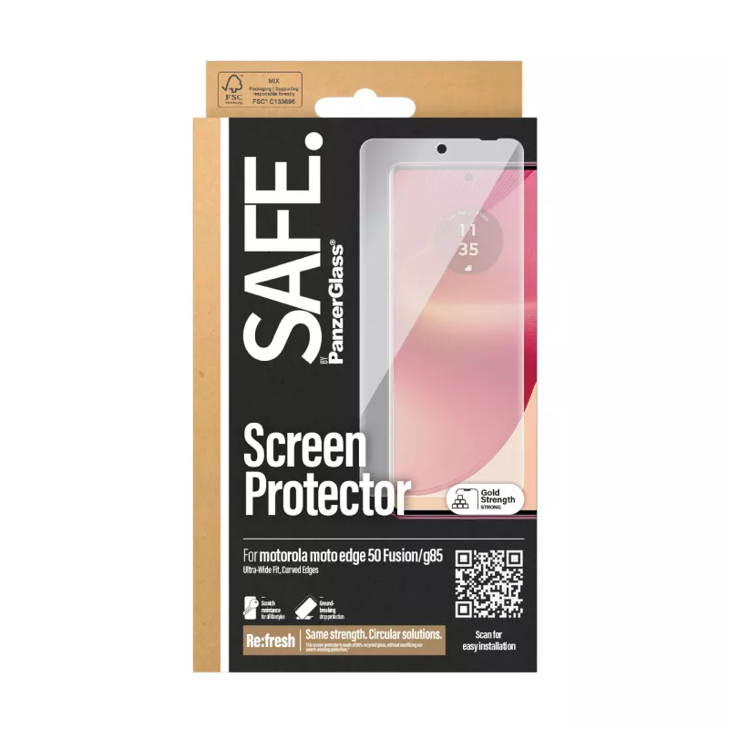 PanzerGlass SAFE. apsauginis stiklas, skirta Motorola Moto edge 50 Fusion | G85 | Ultra-Wide Fit