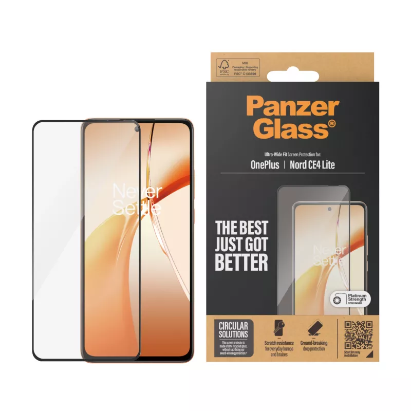 PanzerGlass® Ekrano apsauga OnePlus Nord CE4 Lite | Ultra-Wide Fit