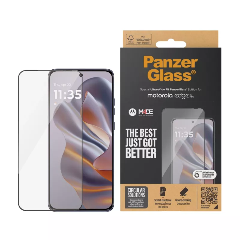PanzerGlass ® Ekrano apsauga su juodu rėmeliu, skirta Motorola Edge 60 Neo | 50 Neo | Ultra-Wide Fit