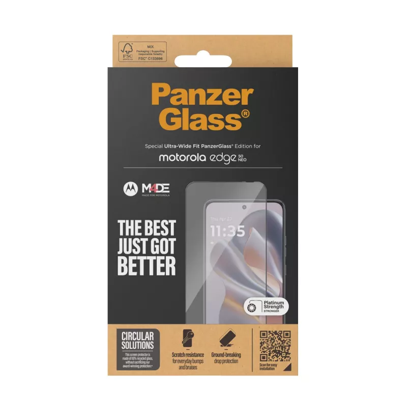 PanzerGlass ® Ekrano apsauga su juodu rėmeliu, skirta Motorola Edge 60 Neo | 50 Neo | Ultra-Wide Fit