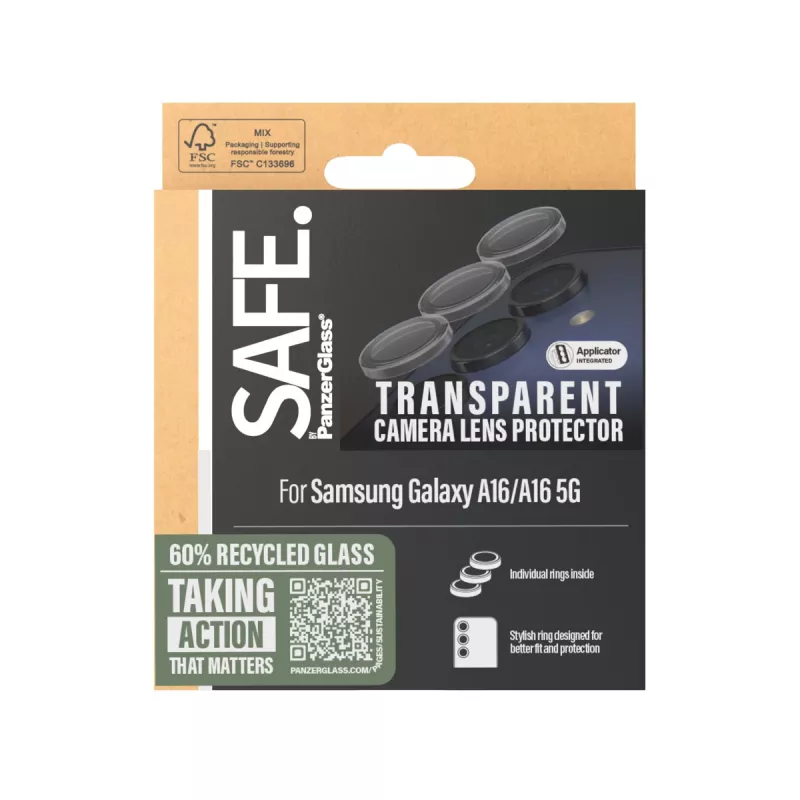 PanzerGlass SAFE. apsauginis objektyvo stikliukas, skaidrus, Samsung Galaxy A16 4G | A16 5G