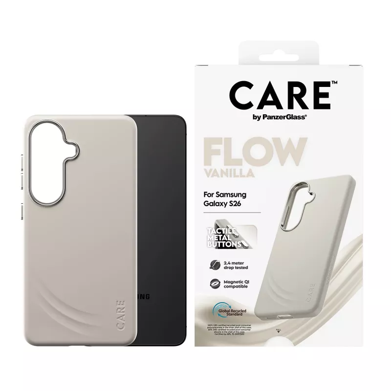 PanzerGlass CARE™ by ® Flow Case Vanilla su Qi Samsung Galaxy S26