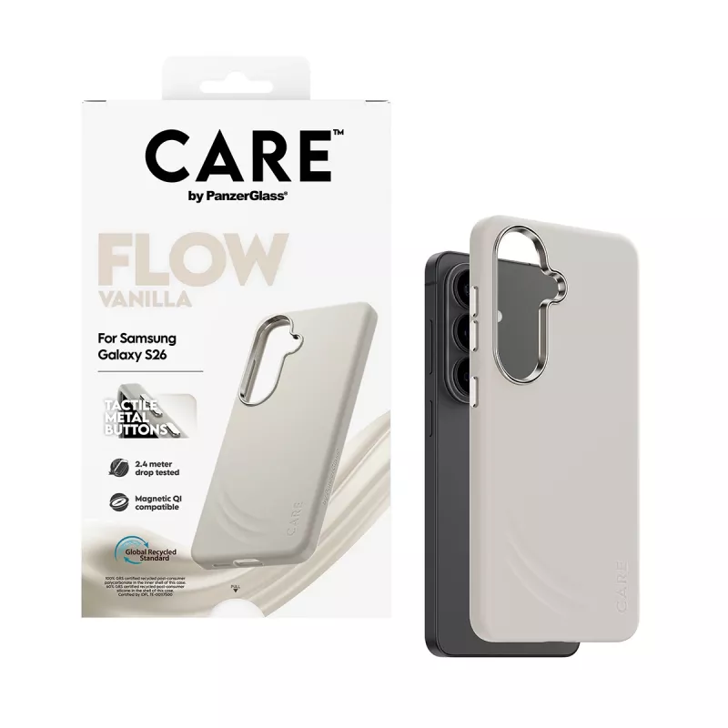PanzerGlass CARE™ by ® Flow Case Vanilla su Qi Samsung Galaxy S26