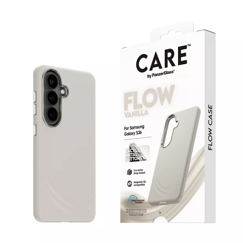 PanzerGlass CARE™ by ® Flow Case Vanilla su Qi Samsung Galaxy S26
