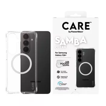 PanzerGlass CARE™ by ® Samba Dėklas permatomas su balta spalva Qi Samsung Galaxy S26+