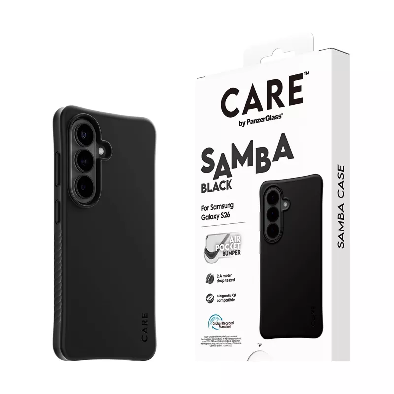 PanzerGlass CARE™ by ® Samba Case Black w. Qi Samsung Galaxy S26
