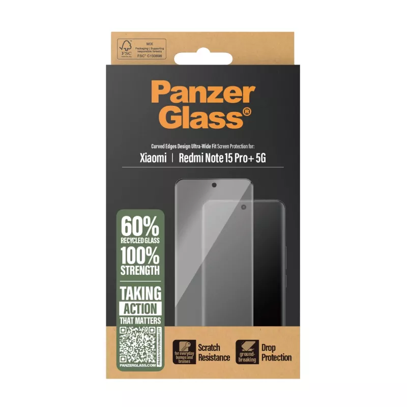 PanzerGlass® Ekrano apsauga Xiaomi Redmi Note 15 Pro+ 5G | Ultra-Wide Fit
