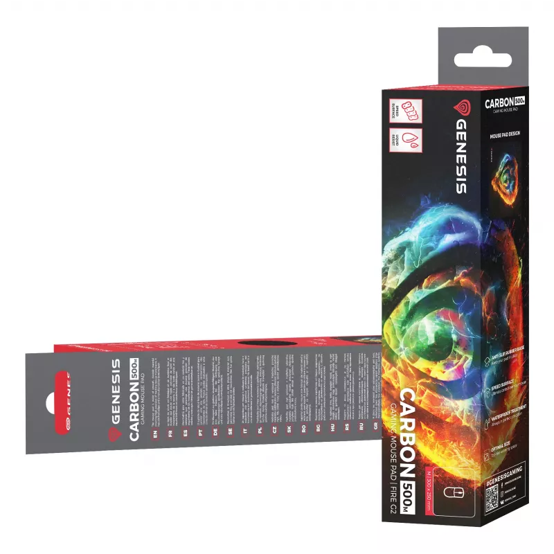 GENESIS Carbon 500 M Fire G2 žaidimų pelės kilimėlis, 300x250 mm, spalvotas