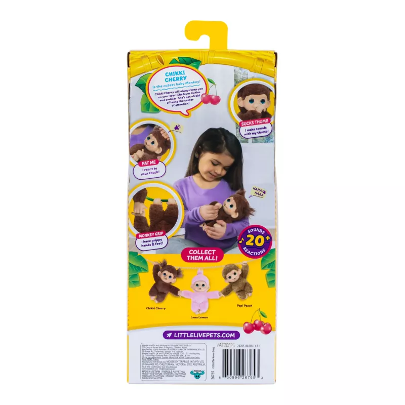 Moose Toys Little Live Pets Mano Mažylis Beždžionėlė 'Chikki Cherry'