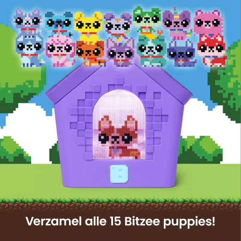 Bitzee Doghouse interaktyvus žaislas su 15 šuniukų, 3D žaidimų kambariu, reaguoja į lietimą, skaitmeninis augintinis vaikams nuo 5 metų