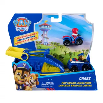 PAW Patrol Chase Pup Squad Paleidėjai su Ryder Transporto Priemonė 2-Vnt, Žaislai Vaikams Nuo 3 Metų