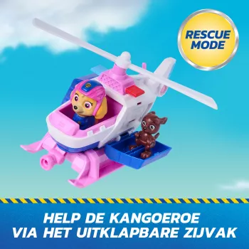 PAW Patrol: Search & Rescue, Skye gelbėjimo sraigtasparnis su 2 figūrėlėmis, herojiškas sraigtasparnio žaislas su atatrankos veikimu, vaikų žaislai berniukams ir mergaitėms nuo 3 metų