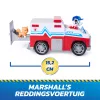PAW Patrol: Search & Rescue – Marshall gelbėjimo automobilis su 2 figūrėlėmis, traukiamas ir paleidžiamas žaislinis sunkvežimis, vaikų žaislai berniukams ir mergaitėms nuo 3 metų