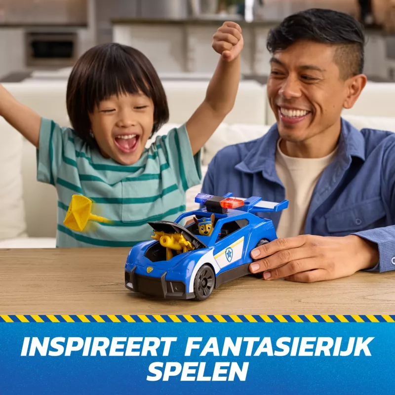 PAW Patrol: Search & Rescue, Chase Launch 'N' Rescue Cruiser su figūrėle ir 2 sviediniais, šviesomis, garsais ir paslėptu paleidimo mechanizmu, žaislai vaikams nuo 3 metų
