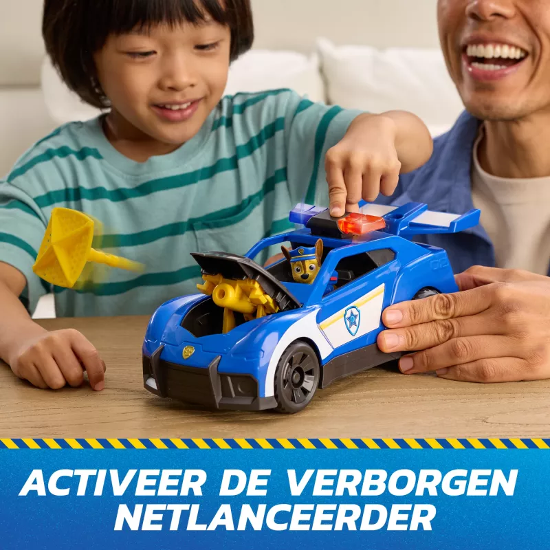 PAW Patrol: Search & Rescue, Chase Launch 'N' Rescue Cruiser su figūrėle ir 2 sviediniais, šviesomis, garsais ir paslėptu paleidimo mechanizmu, žaislai vaikams nuo 3 metų