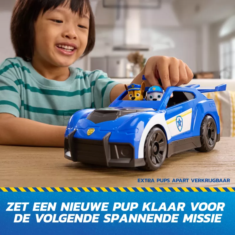 PAW Patrol: Search & Rescue, Chase Launch 'N' Rescue Cruiser su figūrėle ir 2 sviediniais, šviesomis, garsais ir paslėptu paleidimo mechanizmu, žaislai vaikams nuo 3 metų
