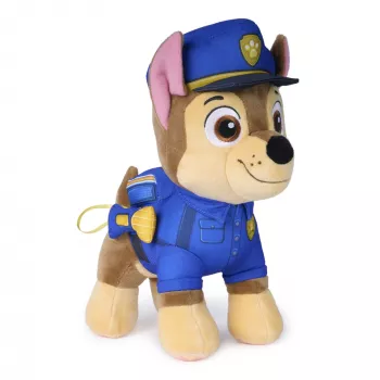 PAW Patrol: Chase gelbėjimo misijos minkštas žaislas su žibintuvėlio aksesuaru, 10 colių