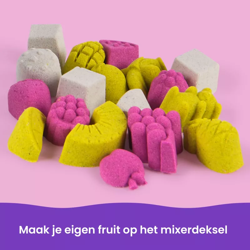 Kinetic Sand Smoothie Mixer rinkinys, 14 oz formuojamo smėlio su įrankiais ir ledų formelėmis