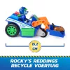 PAW Patrol: Paieškos ir gelbėjimo automobilis Rocky Rescue Recycler su 2 figūrėlėmis, atgalinio užvedimo veiksmu, žaislas vaikams nuo 3 metų