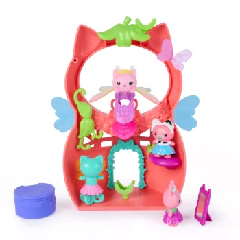 Gabby's Dollhouse Fairylandia, Kitty Fairy Flutter-riffic žaidimų rinkinys su 12 dalių ir išskirtiniu Flutter-riffic žiedu, žaislai mergaitėms ir berniukams nuo 3 metų