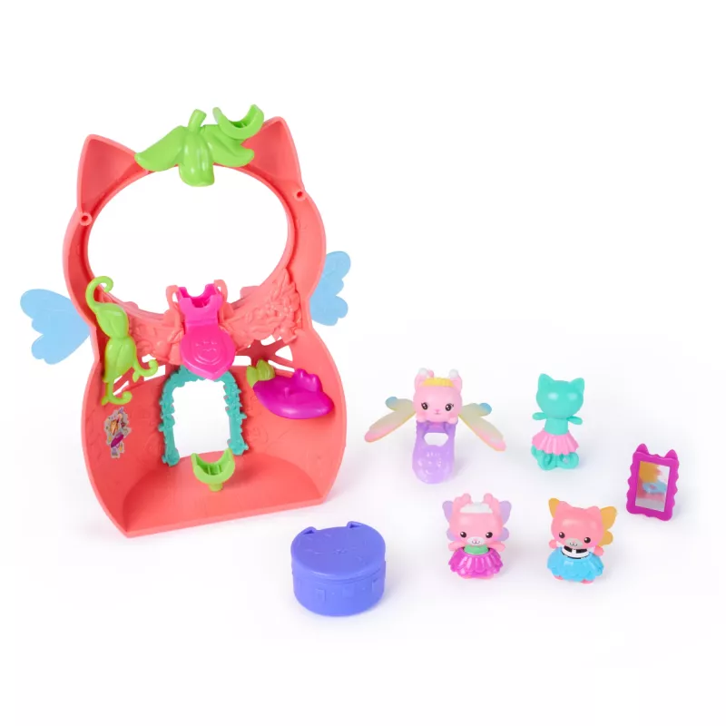 Gabby's Dollhouse Fairylandia, Kitty Fairy Flutter-riffic žaidimų rinkinys su 12 dalių ir išskirtiniu Flutter-riffic žiedu, žaislai mergaitėms ir berniukams nuo 3 metų