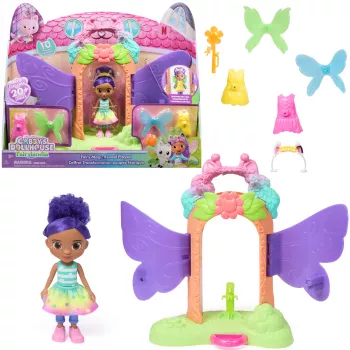 Gabby's Dollhouse Fairylandia stebuklingas transformuojantis žaidimų rinkinys su lėlės aksesuarais