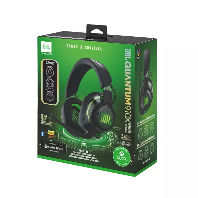 JBL Quantum 910X ausinės laidinės ir belaidės žaidimams USB Type-C Bluetooth juodos, žalios