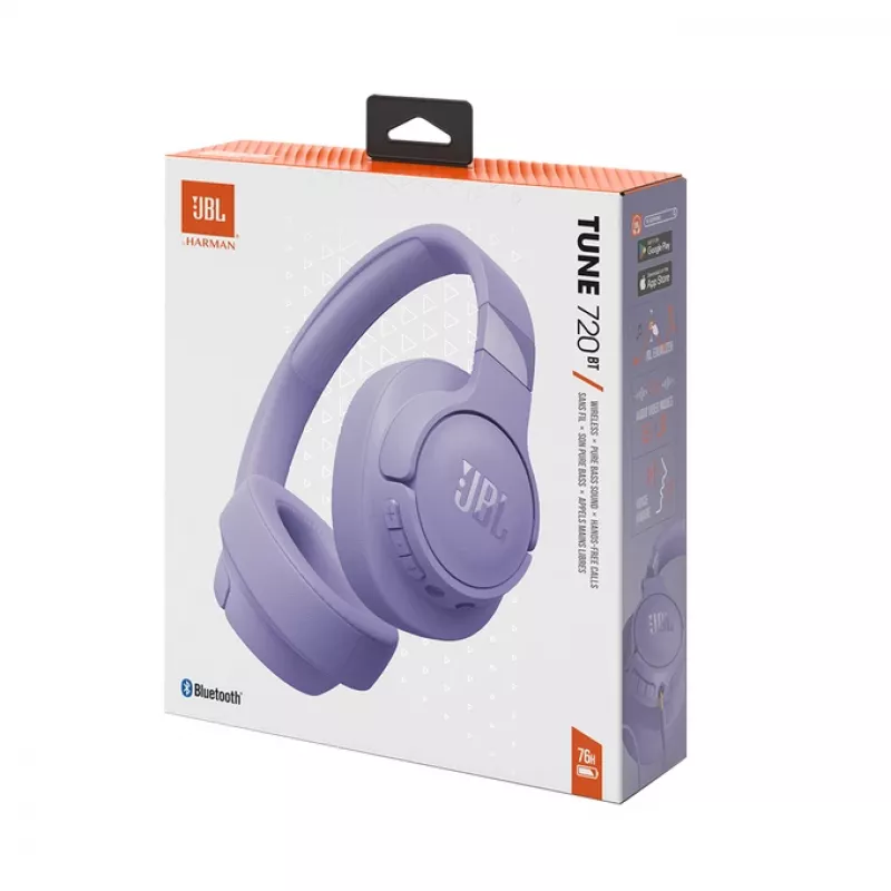 JBL Tune 720BT belaidės ausinės su mikrofonu, violetinės