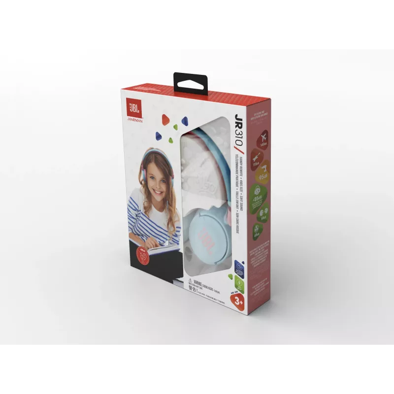 Ausinės JBL JR310 BLUE, laidinės, vaikiškos, 20–20000 Hz, 112 g, mėlynos