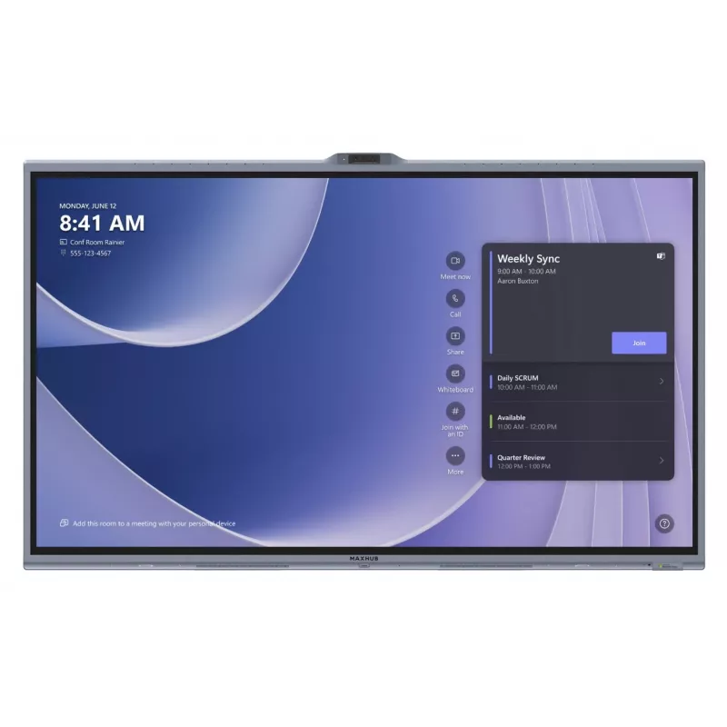 MAXHUB XBoard V7 serijos V655T 65 colių interaktyvus liečiamasis ekranas, skirtas Microsoft Teams Rooms