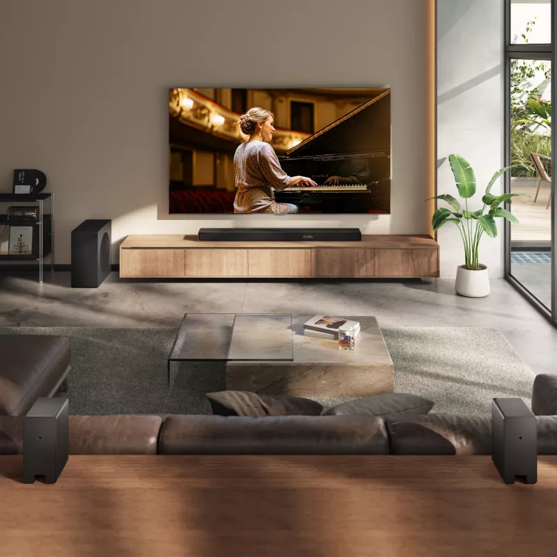 Garsiakalbis Hisense AX5140Q 5.1.4 Dolby Atmos, 600 W RMS, belaidis žemų dažnių garsiakalbis 280 W, juodas
