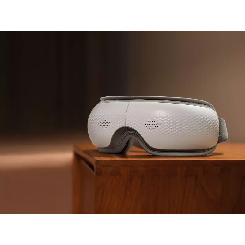Akių masažuoklis SKG ES300 - Baltas, Kompresinis masažas, Su šildymu ir Bluetooth muzika