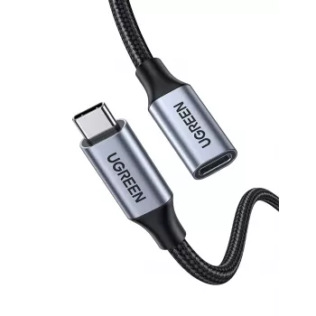 Ugreen USB-C 3.1 ilginamasis kabelis USB 3.2 Gen 2 (3.1 Gen 2) 1 m USB C juoda, pilka