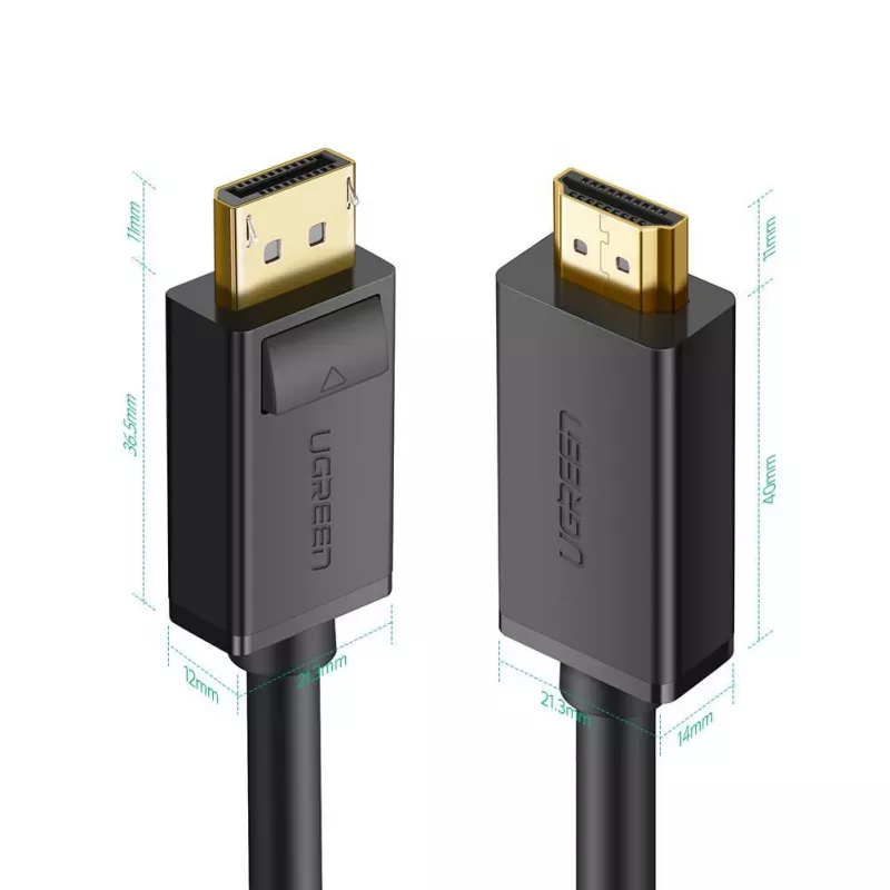 UGREEN 10202 vaizdo kabelio adapteris 2 m DisplayPort – HDMI juodas